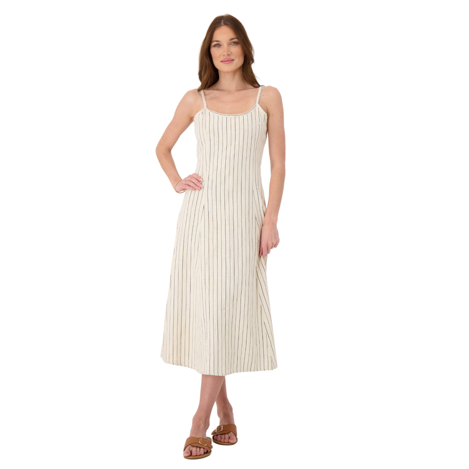 The Margot Stripes Linen gown