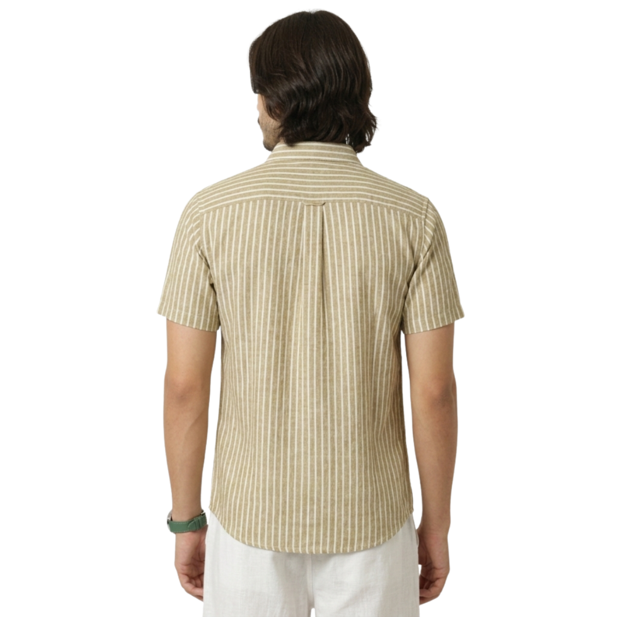 Sage Riviera Linen Stripe Shirt