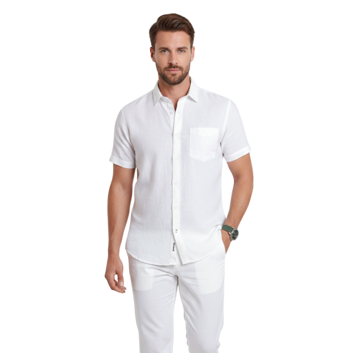 Pure White Linen Shirt