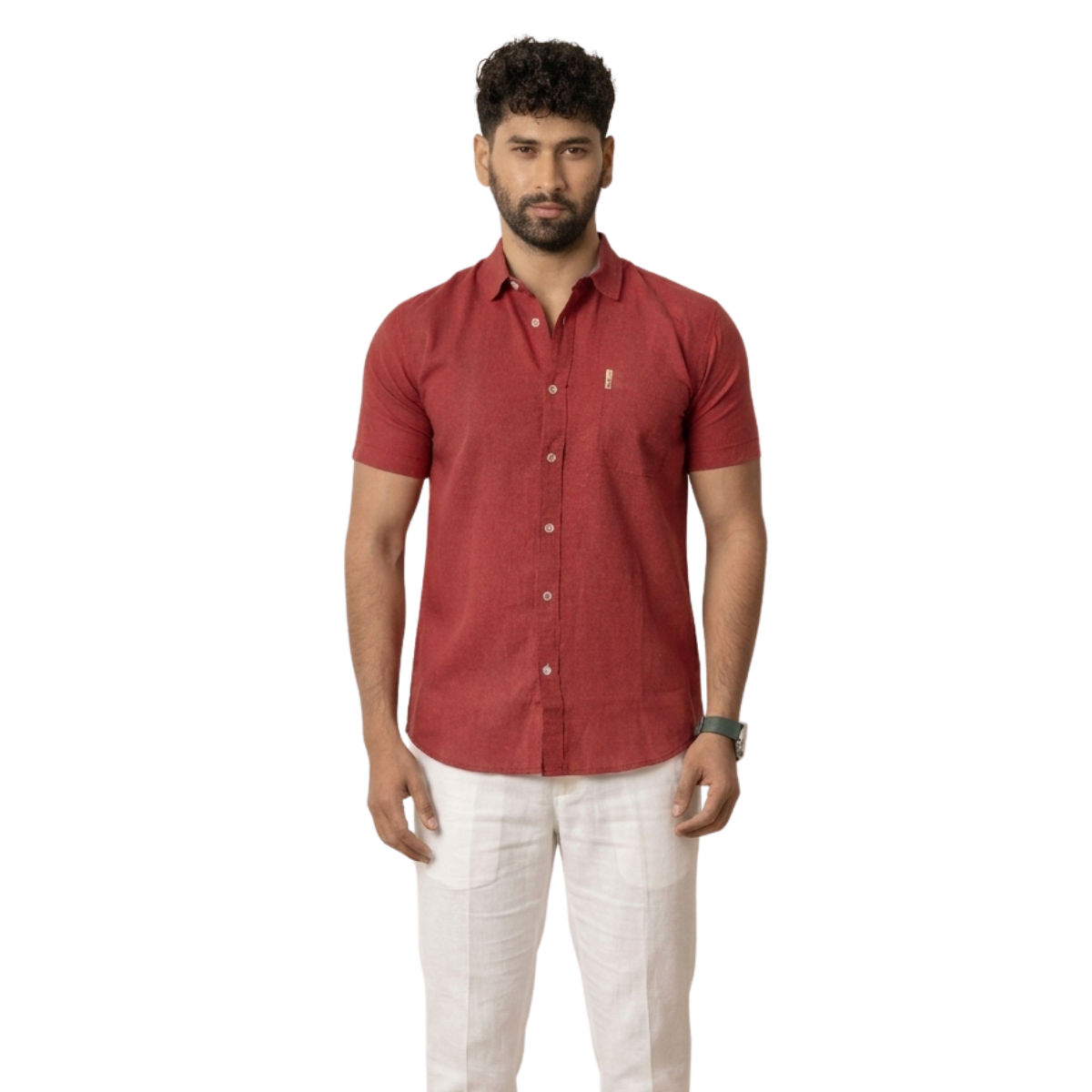 Valentino Red Linen Shirt