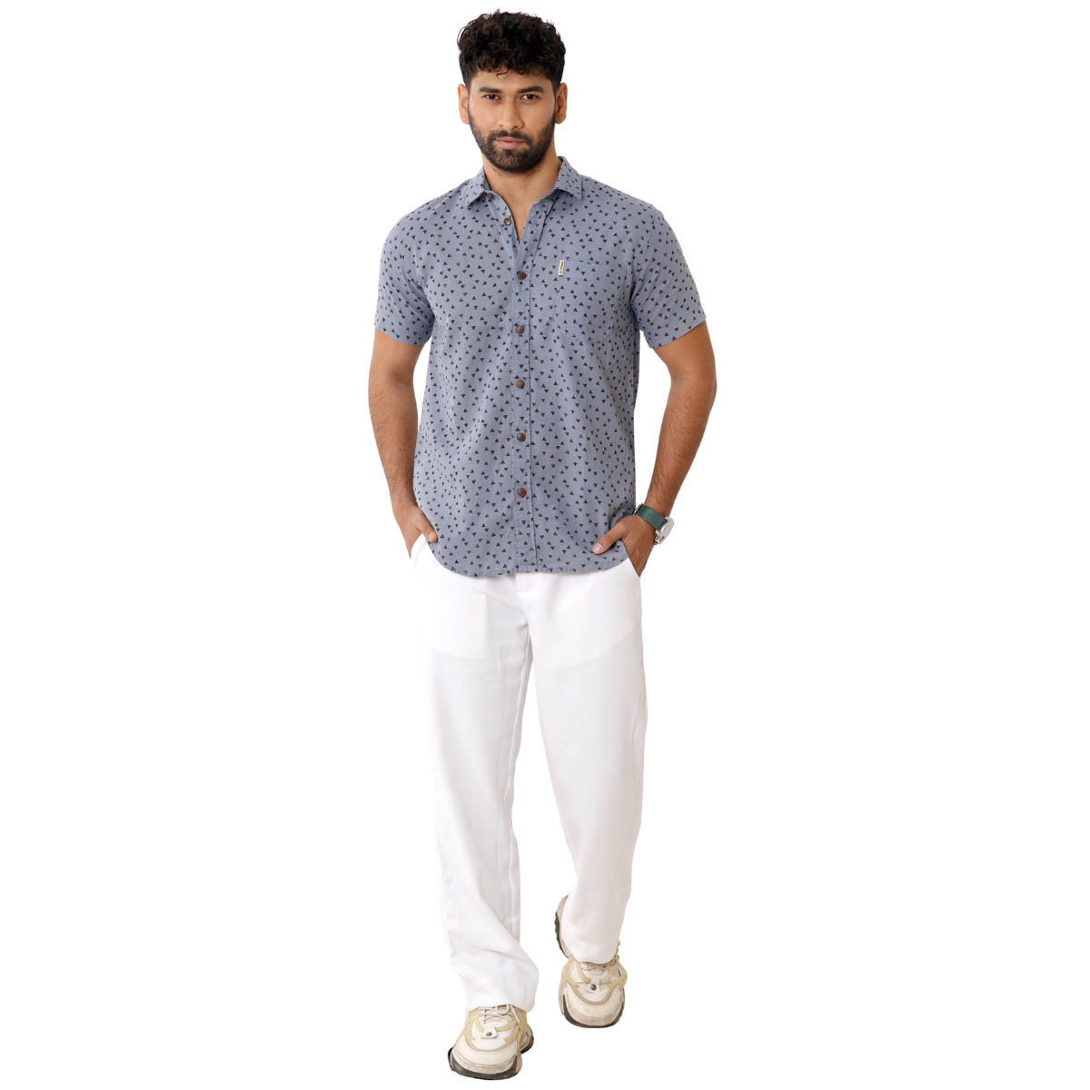 Northline Linen Printed Shirt