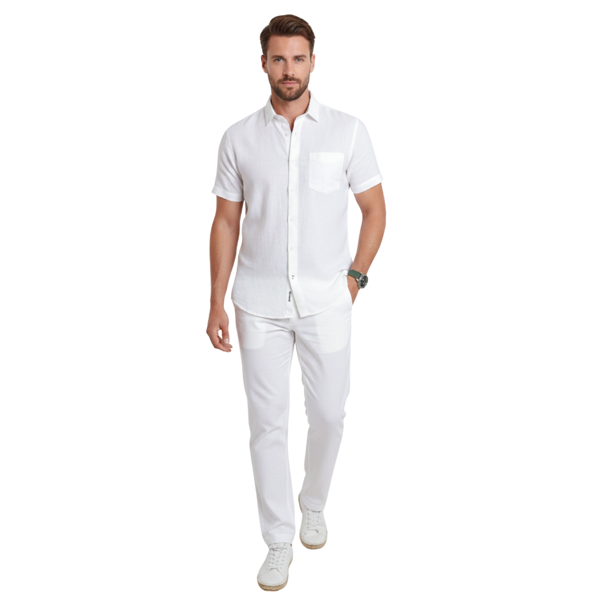 Pure White Linen Shirt