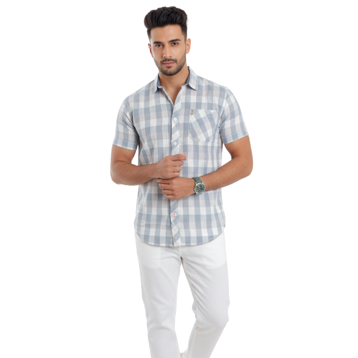 Slate Linen Check Shirt