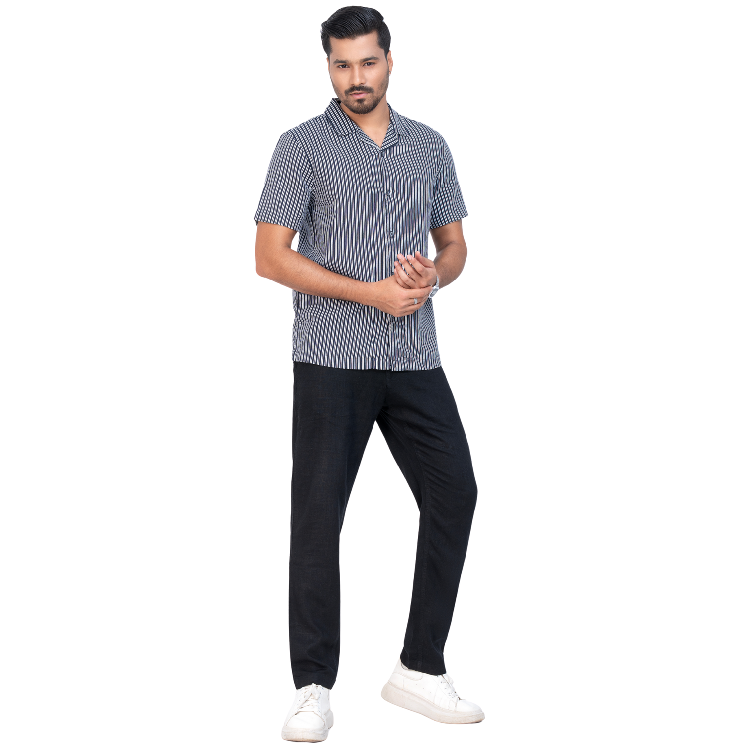 Linen Black Stripe Men's Shirt