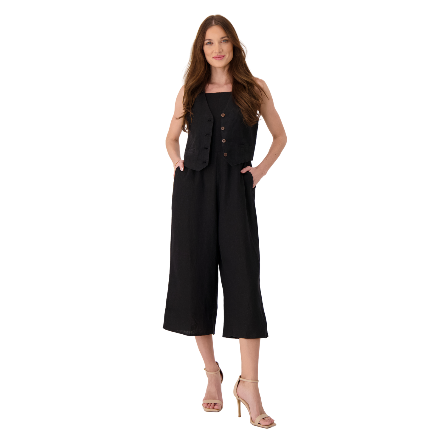 Élégance Fumée – Linen Jumpsuit