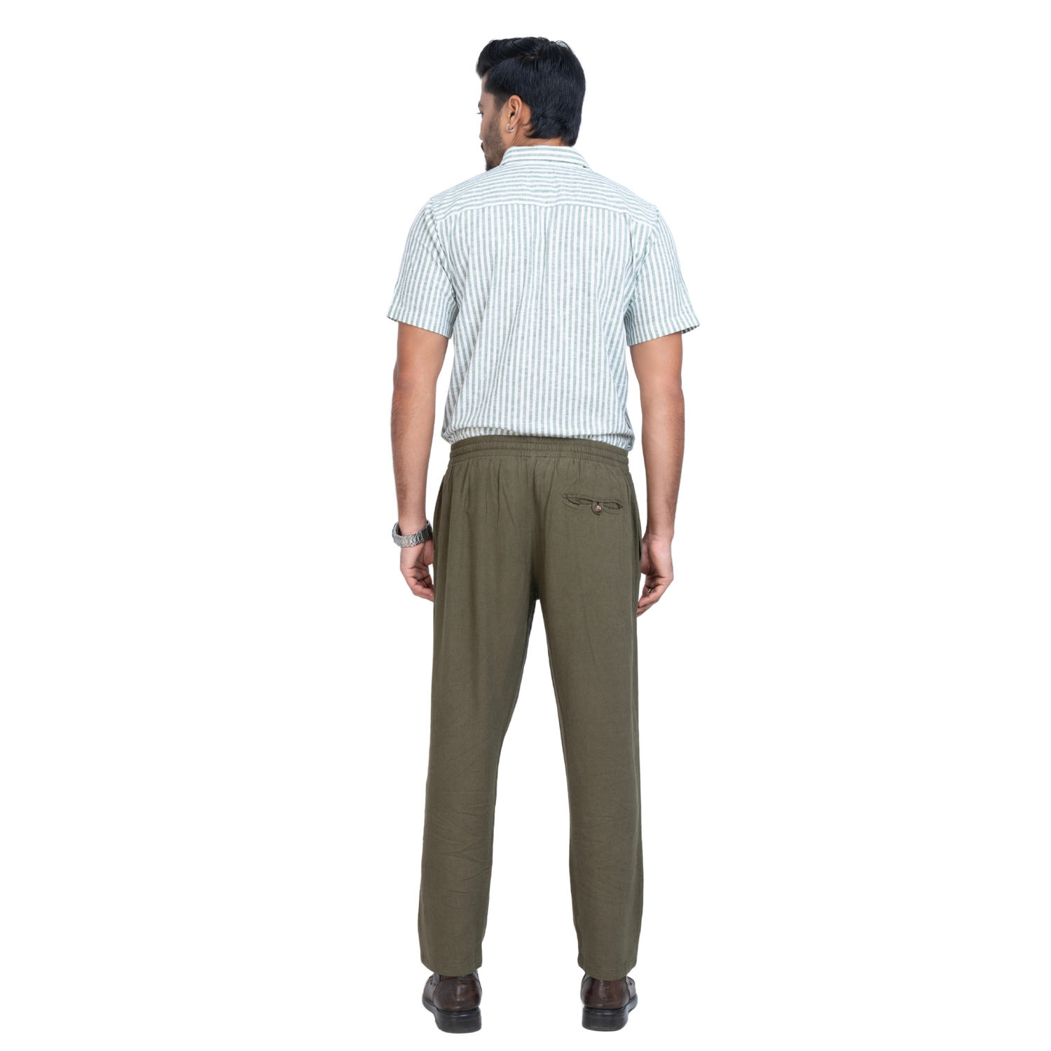 Dark Olive Linen Men's Pant
