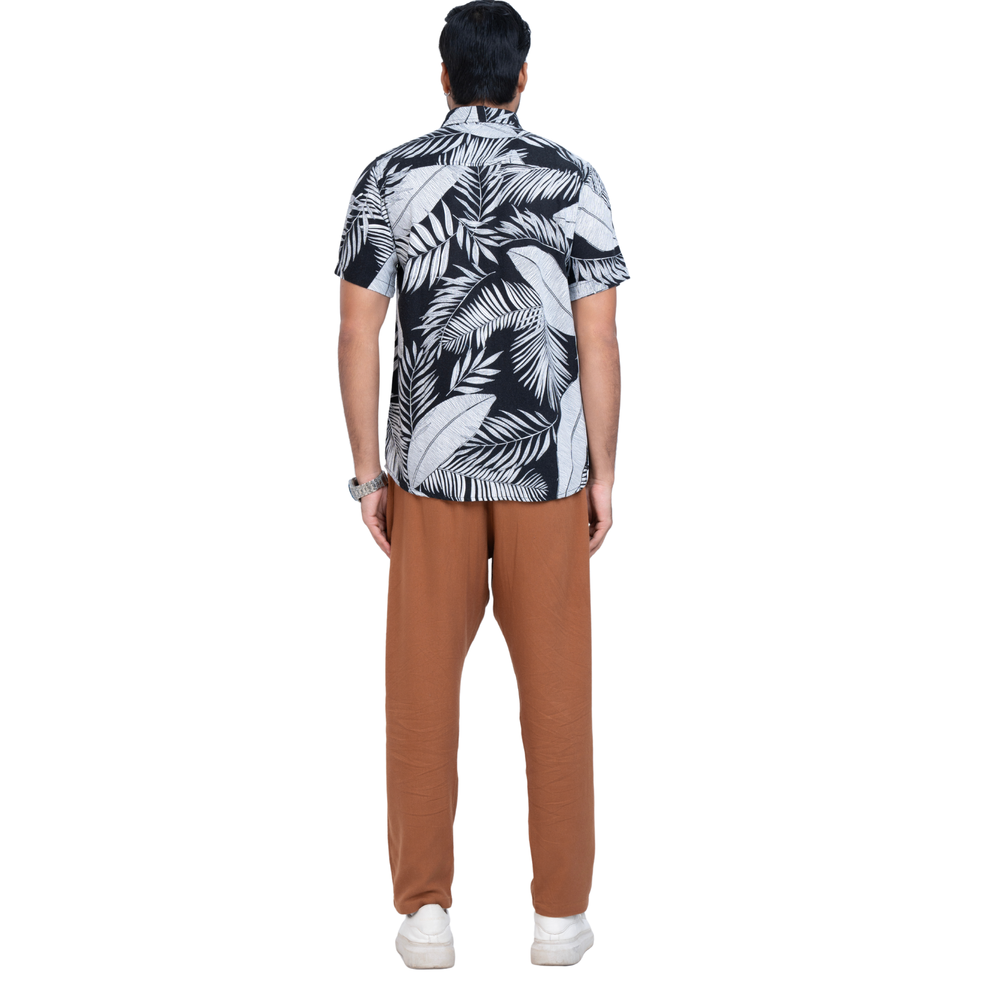 Linen Black Printed Men's Shirt