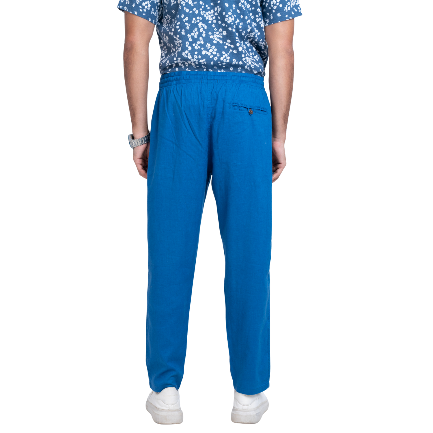 Men’s Blue Linen Trousers – Tailored Fit