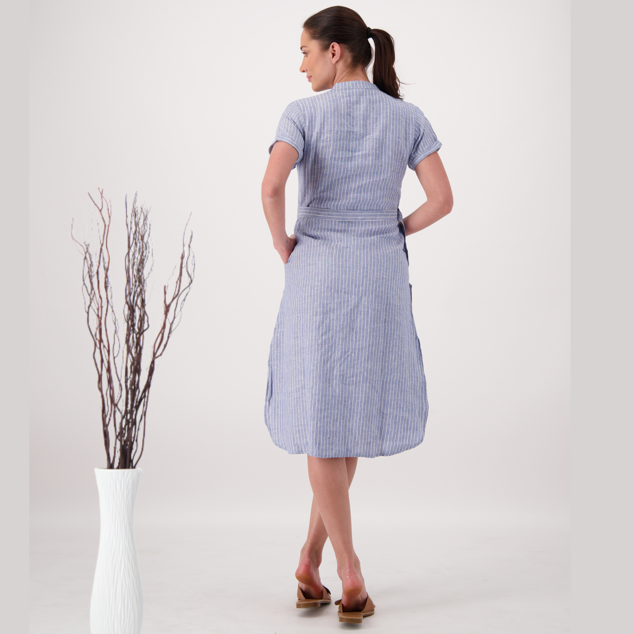Camille Linen Stripe Dress