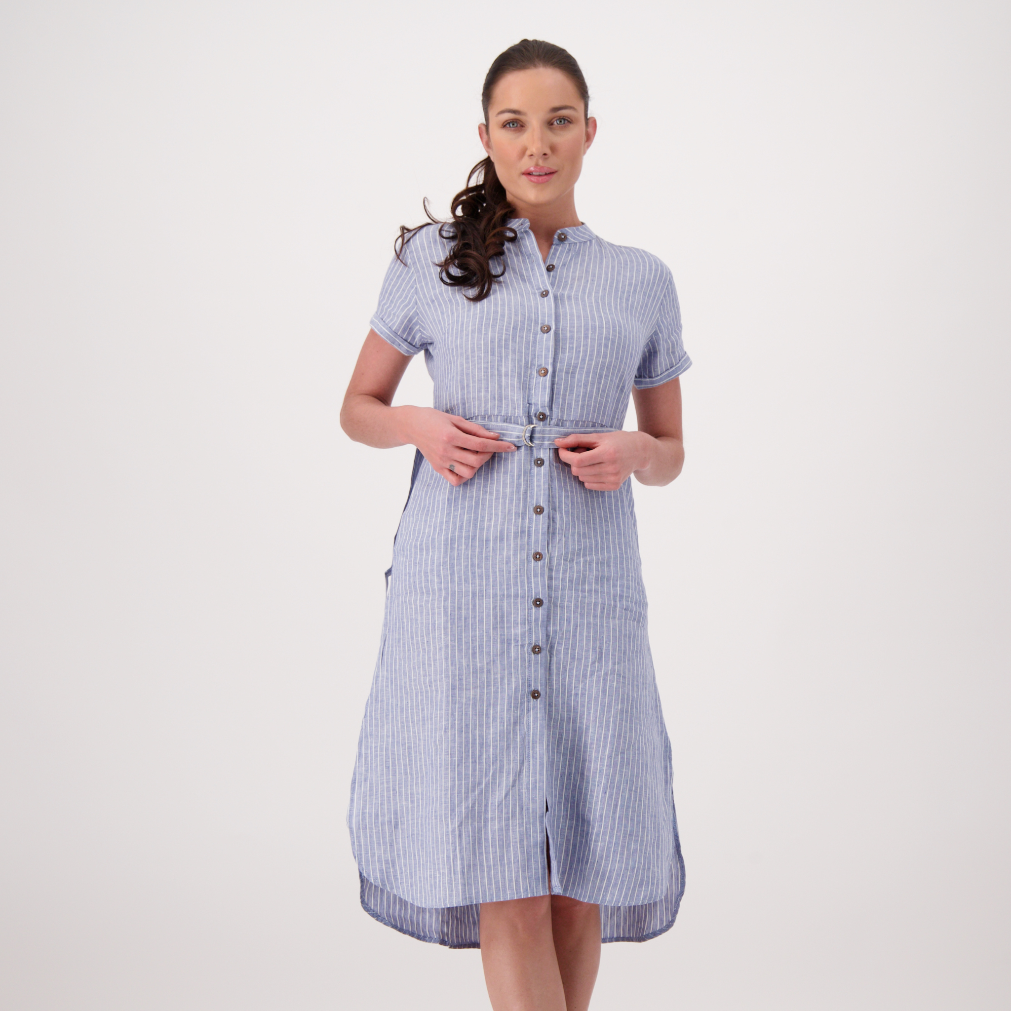 Camille Linen Stripe Dress