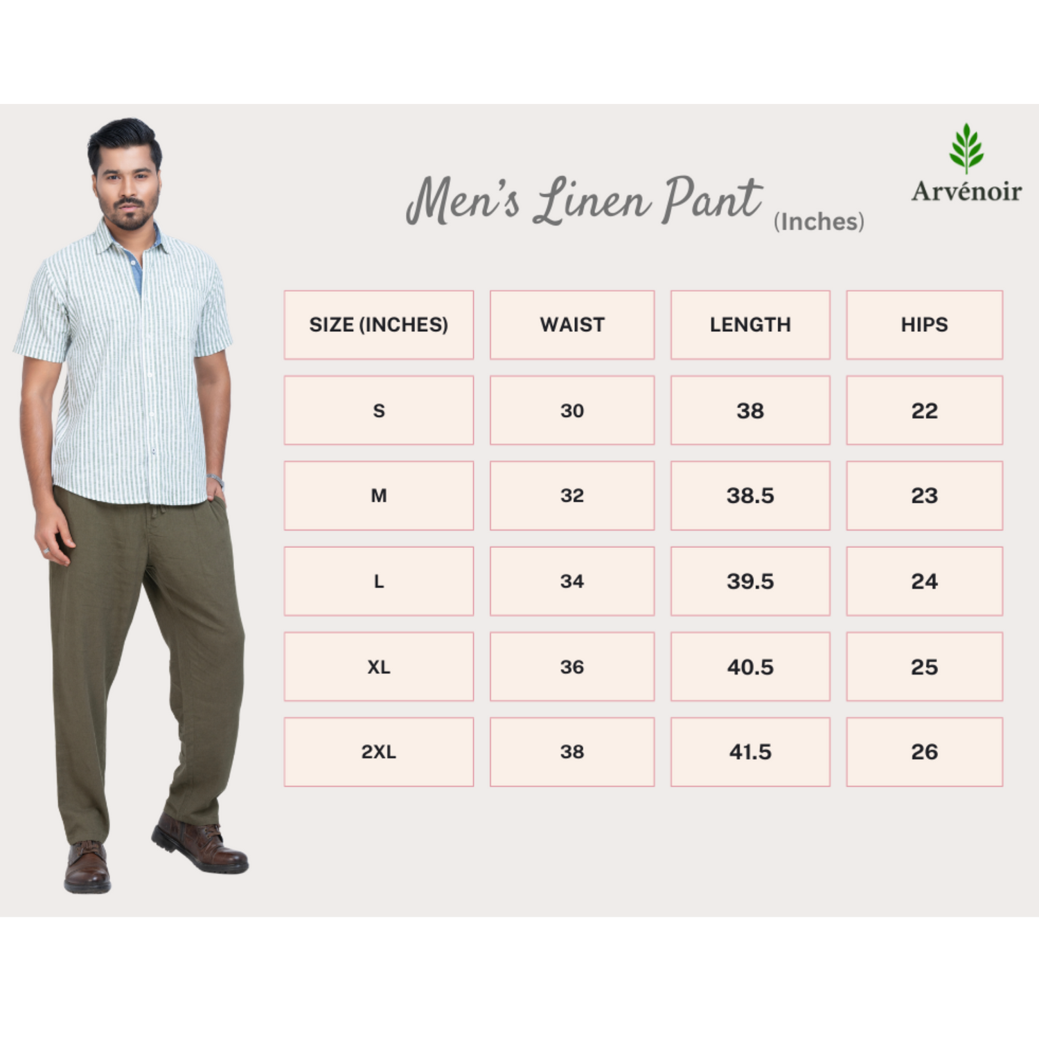 Olive Linen Relaxed Fit Trousers