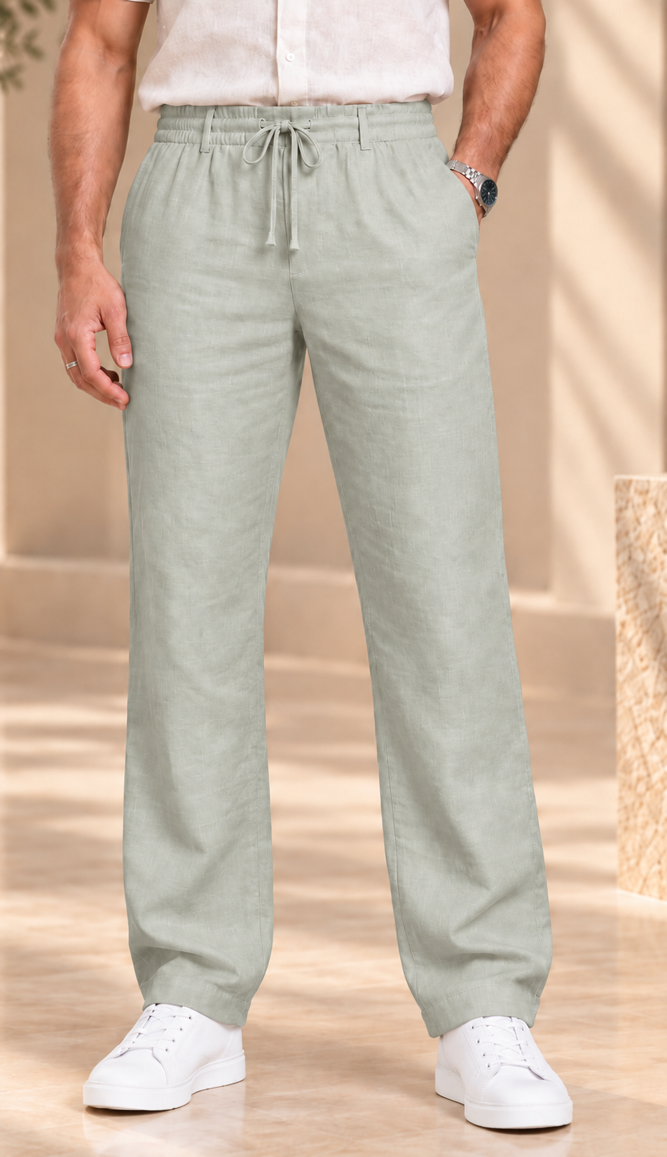 Silver Sage Linen Trousers
