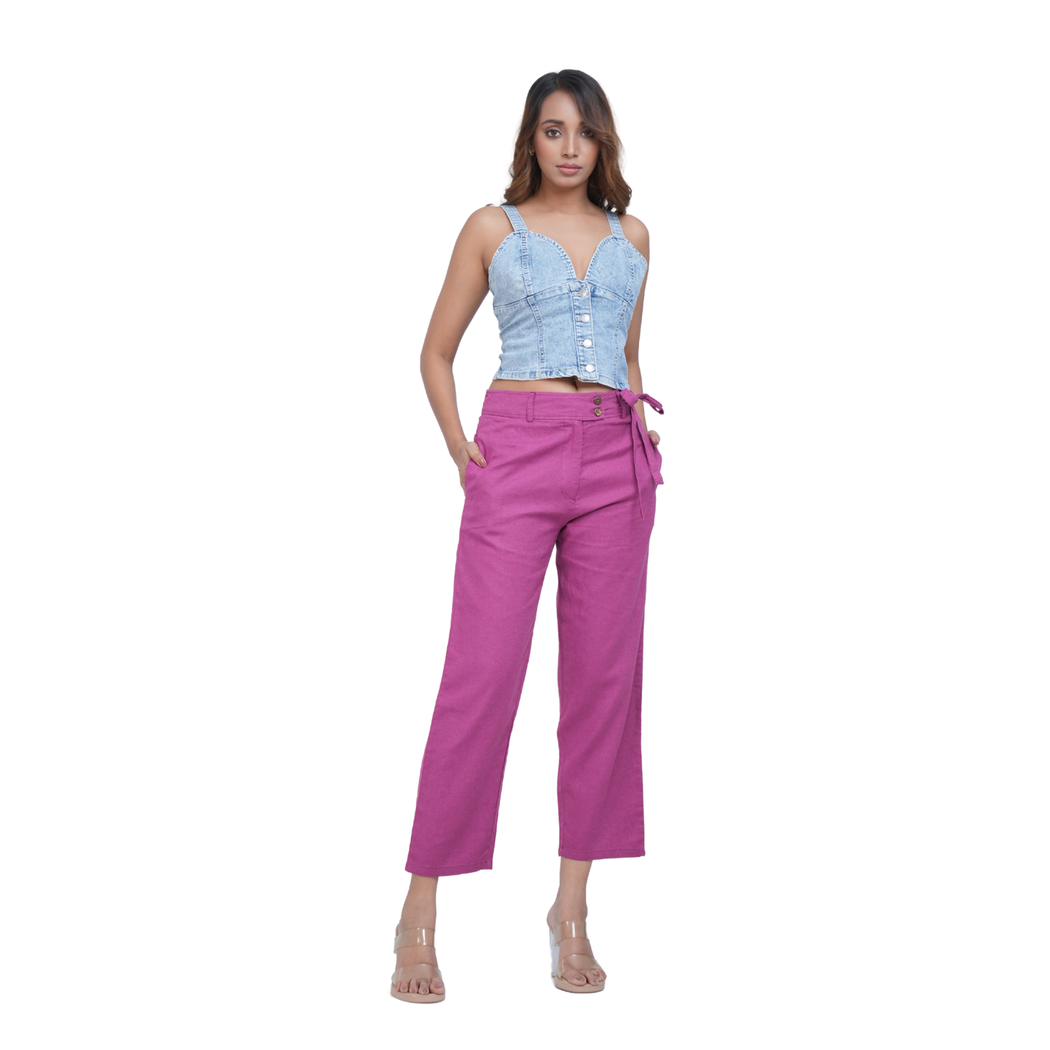 Elysia Straight-Leg Linen Trousers