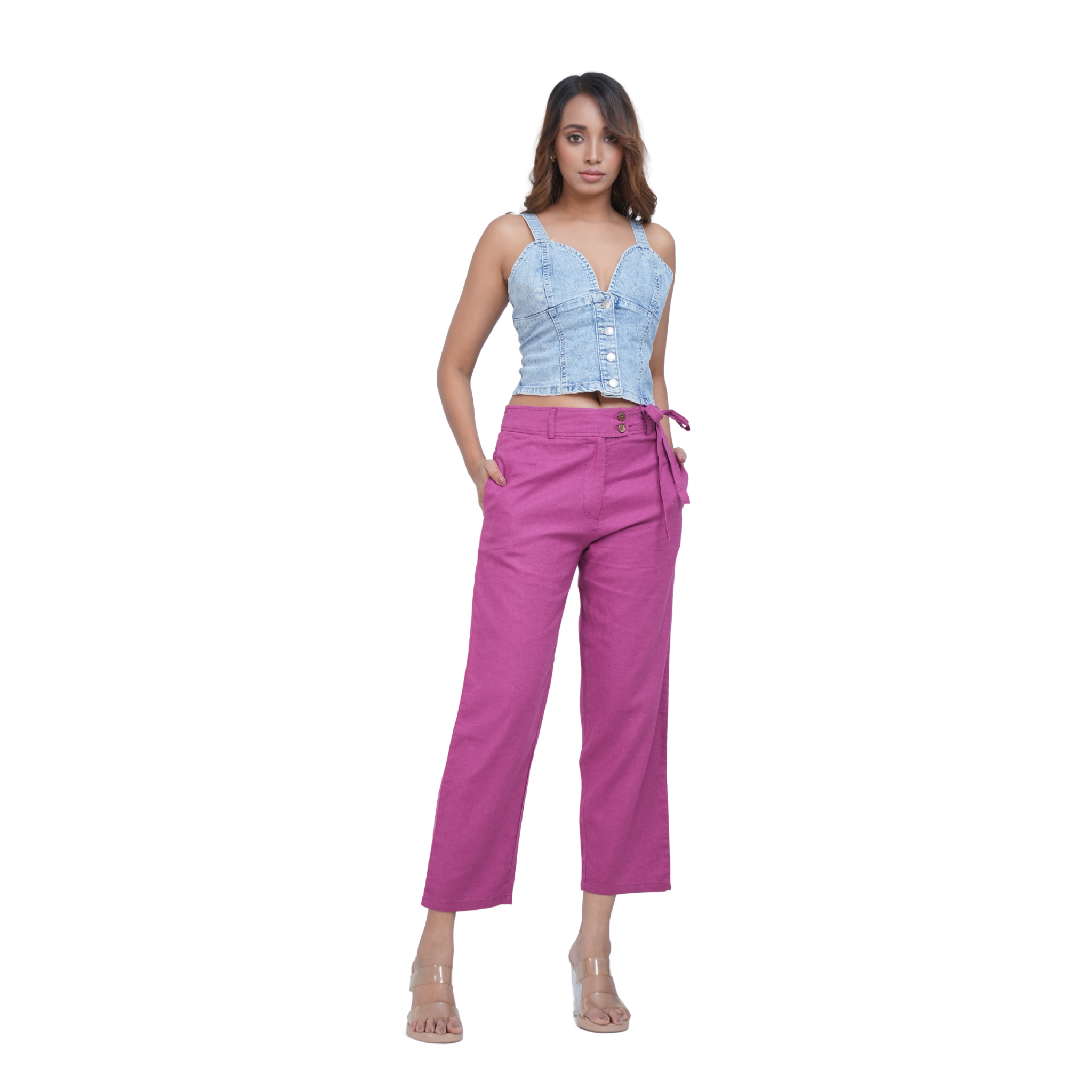 Elysia Straight-Leg Linen Trousers