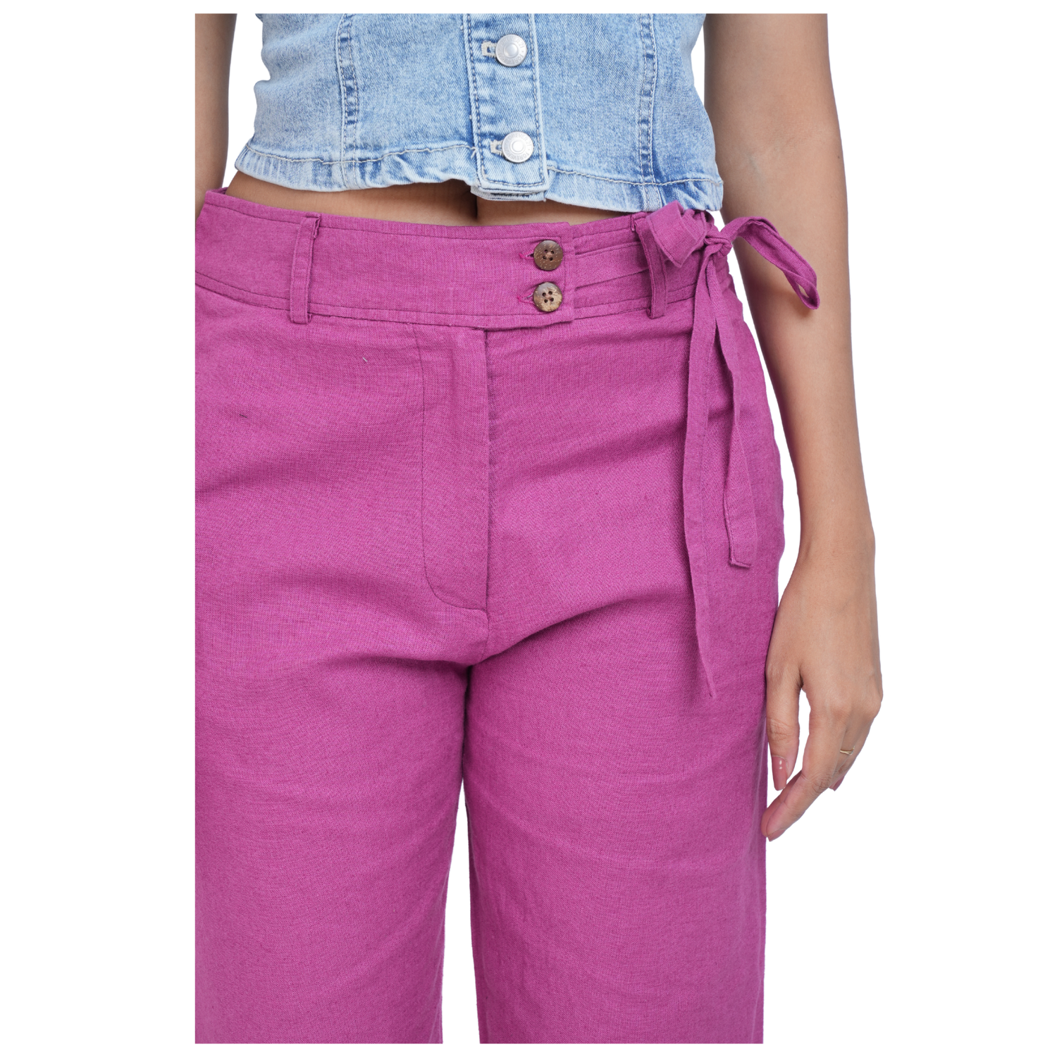 Elysia Straight-Leg Linen Trousers