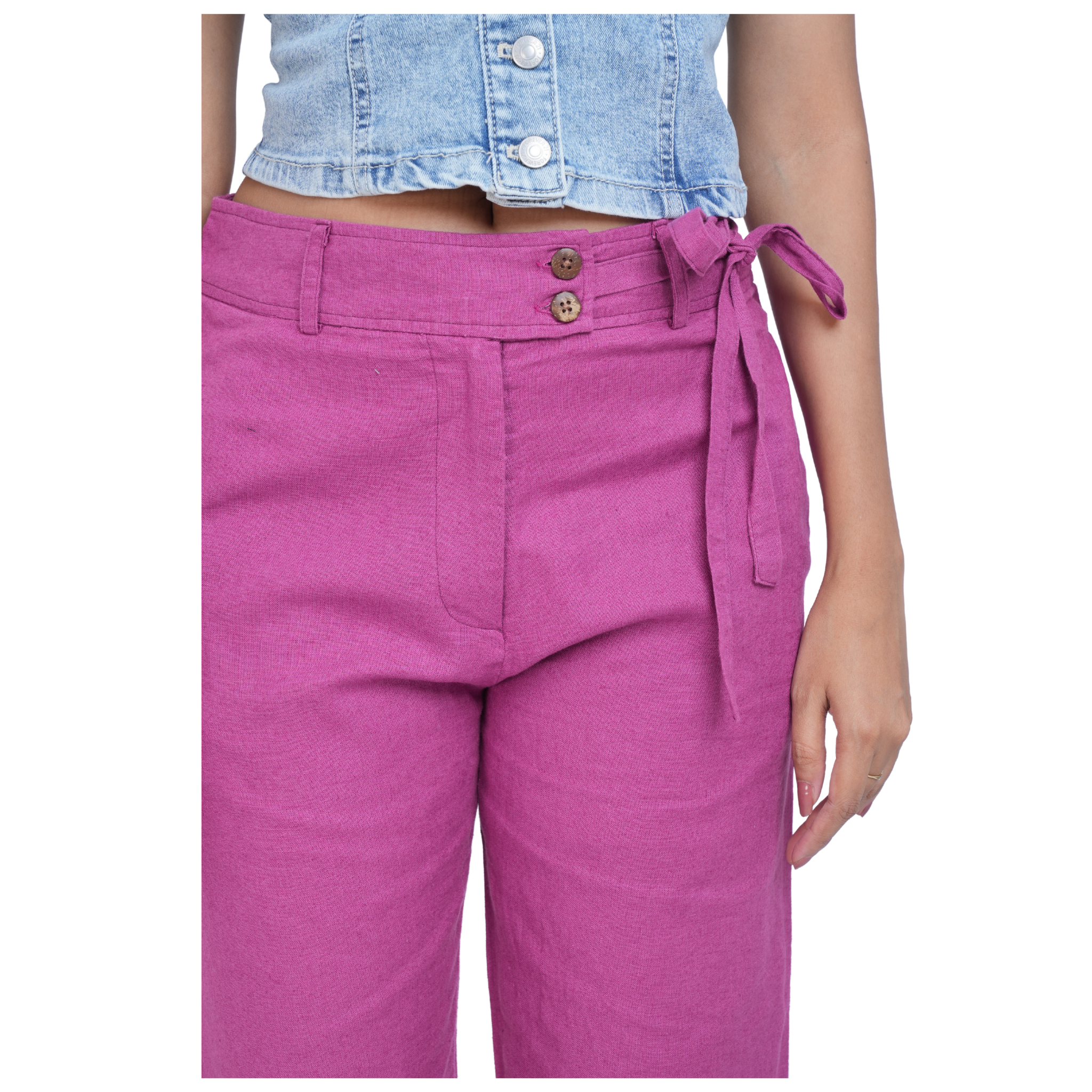Elysia Straight-Leg Linen Trousers